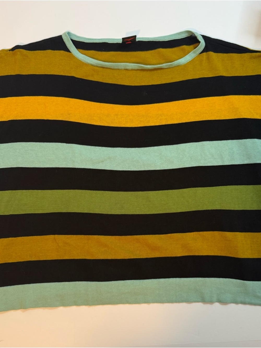 Happy Sheep Woman’s Large Multicolor Striped 100% Cotton Knit Sweater Top Italy